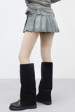 Deniyan Belt Pleated Skirt