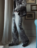 Rick smudging wide denim pants