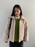 Tumbab Wool Collar Quilted Fleece Jumper