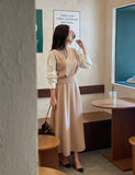 Chocolate Layered Knit Long Skirt Two-Piece