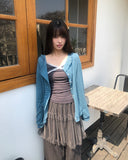Duane Slub Frill Cardigan