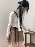 [Scarf Set] Fescal Choker U-neck Long Sleeve T-shirt