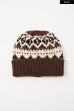 Fuzzy wool blend knit beanie