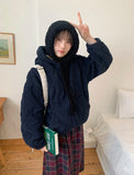 Deneki Fleece Quilting Hood Zip-Up Jumper