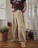 Nowell Back-Banding Cotton Wide Pants