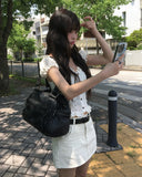[Belt SET] Adam Cotton Mini Skirt Pants