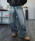 Blind washing balloon denim pants