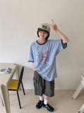 [unisex] Huben Printing Color Matching Ringer Short Sleeve T-shirt