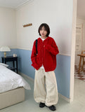 [unisex] Tokiden banding string side snap wide cotton pants