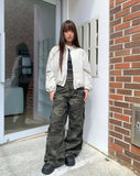 Pim Military Camo Pocket Cargo Bootcut Cotton Long Pants