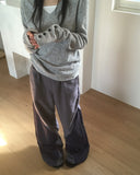 Benon fleece padding nylon color matching two-way pants