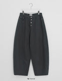 Kimri Button Cotton Balloon Wide Pants