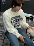 Heavy Angora Lettering Knit