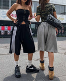 Camo lettering slim crop short sleeves