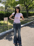 Tego Vintage Washing Denim Bootcut Pants