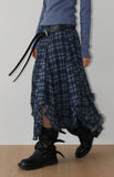 FRILL WAVE CHECK SKIRT