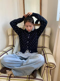 Hikyan Flower Round Knit Cardigan