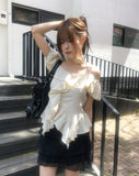 Bloom Corsage Frill Blouse