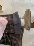 Nelling brushed check wide wool cargo pants