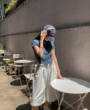 Our Washing Cropped Denim Shirt