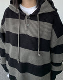 Deepa stripe hood knit