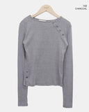 Luhin Underscored Button Long Sleeve T-Shirt