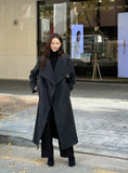 Rovia Shawl Collar Wool Long Coat