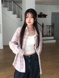 Coin Check Over Collar Shirt