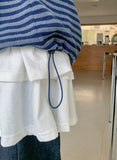 [unisex] Konekin two-way striped over knit hooded zip-up