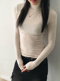 [Wool10] Tess Wool Warm Up Basic Inner Slim Turtleneck Long Sleeve T-Shirt