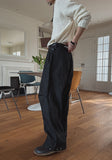 Harvey striped black pintuck denim