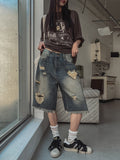 Heart Destroyed Bermuda Pants