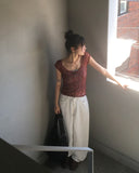 Celto Angel Wings Embroidery Wide Pants