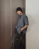 Elu stripe linen short sleeves shirt