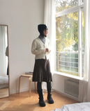 Moda year-end look cloud mel bokashi bean button wool knit cardigan