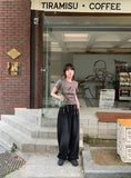 Danmi Summer Black Blue Washing Denim Balloon Pants