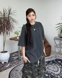 Elo waffle pigment henley neck short sleeve tee