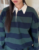 Piel Stripe Collar Tee