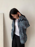 [unisex] Canber Check Hood Windbreaker