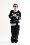 Rabbit knit zip-up sweater