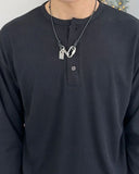 Lark Fingerhole Henley Neck Long Sleeve T-Shirt