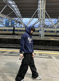 London wide banding cargo denim pants