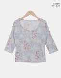 Lewell Flower Three Quarter T-shirt