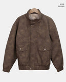 Peoen High Neck Fur Suede Jacket