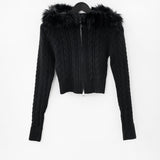 Olil Fur Crop Hoodie