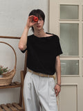 Uke Shoulder Henley Neck Muscle Fit Half Knit