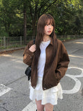 Camu Suede Slit Blouson Jacket