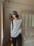 Royge Layered Henley Neck Long Sleeve T-shirt