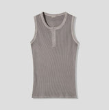 Keene Pigment Henley Neck Ribbed Sleeveless