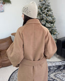 Aren Wool Raglan Belted Long Coat